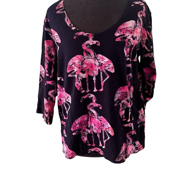 Reggae Run Pink Flamingo Batik Top Size Large - Picture 1 of 12
